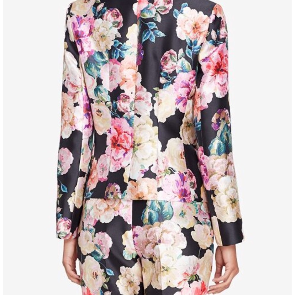 Tahari ASL Floral Print Mikado Blazer - Picture 3 of 8